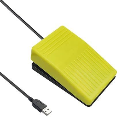 LeeQinersw -Fußsteuerungs-Actionpedal, Push-to-Talk-Fußpedal, professionell, für, Leichter Plug-and-Play-Fußschalter, Gelb Silent