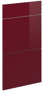 Vicco Küchenfront R-Line, Rot Hochglanz, 39.6 x 70.4 cm | Möbelfront für den Schubladenunterschrank, passend für R-Line Küchenschränke zur einfachen Montage