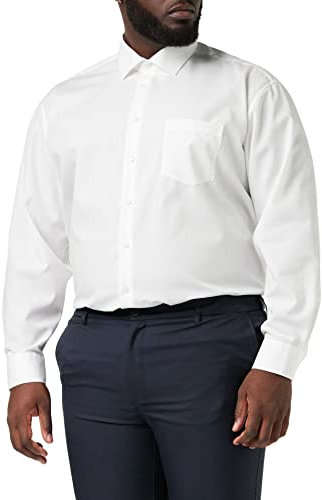 Seidensticker Herren Business-Hemd - Comfort Fit - Bügelfrei - Kent-Kragen - Langarm - 100% Baumwolle, Weiß (01), 44 EU
