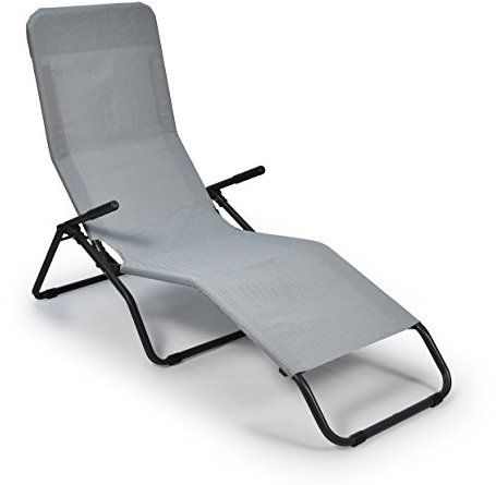 Stiliac 6800 Lettino Reclinabile Pasha, Grigio chiaro, tubo tondo, sdraio basculante