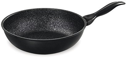 Barazzoni Granitica Extra Saltapasta Wok, rivestimento interno innovativo Marmotech a 5 strati effetto pietra, cm 28, Litri 3,7. Made in Italy