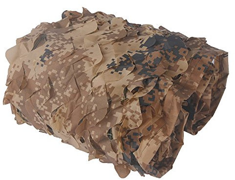 XUE Tarnnetz Desert Digital für die Jagd Camouflage Netz für Bundeswehr Sniper Armee Fotografie Sonnenschutz Deko Militär Garten 1,5m/2m/3m/4m/5m/6m/7m/8m/10m/12m/20m