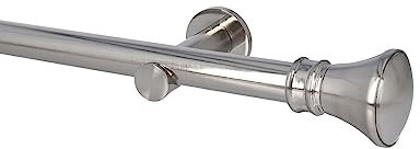 Sento 25mm Gardinenstange Vorhangstange 1-läufig Wandmontage Modern Edelstahl Optik 360 cm Pryma