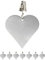 Relaxdays 8er Set Tischdeckenbeschwerer, Tischtuchhalter zum Beschweren, Herz, In- & Outdoor, Edelstahl, Silber