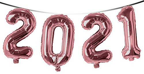 Trendario Silvester Deko 2022 Girlande - Happy New Year Deko 2022 Luftballon Girlande für Silvester Party Deko Wohnung (Roségold)