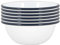 Argon Tableware Bols d'émail Blanc - Plats de Camping en Plein air en métal - 16cm - Navy - Pack de 6