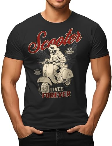 Herren T-Shirt für Motorroller Fahrer: Scooter Lives Forever