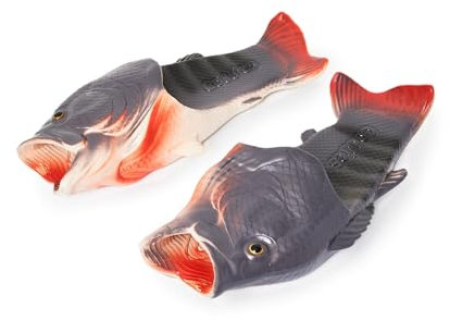 Coddies Fish Flops Tongs unisexes basses pour hommes, femmes et enfants en forme de poissons, Noir , 39/40 EU
