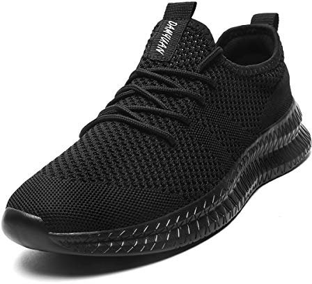 Tvtaop Herren Schuhe Sneaker Laufschuhe Turnschuhe Straßenlaufschuhe rutschfest Leichtgewichts Atmungsaktiv Walkingschuhe Outdoor Joggingschuhe Sportschuhe Freizeitschuhe,Schwarz 40 EU