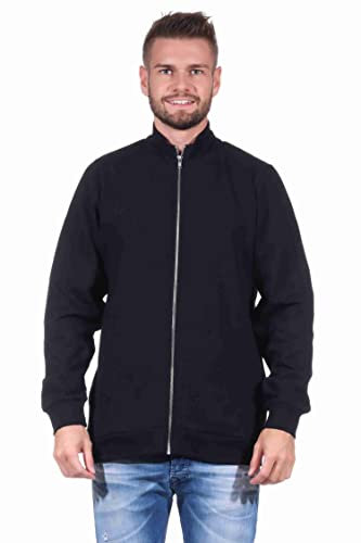 NORMANN-Wäschefabrik Herren Jacke für Hausanzug, Sportanzug oder Jogginanzug Oberteil, Farbe:schwarz, Größe:M