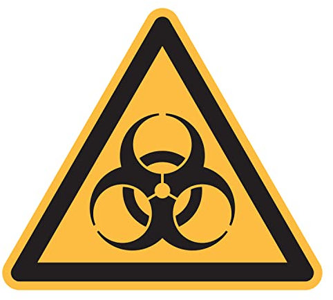 Aufkleber Warnung vor Biogefährdung, Folie, selbstklebend, Seitenlänge 100 mm, ASR A1.3 / ISO 7010, W009
