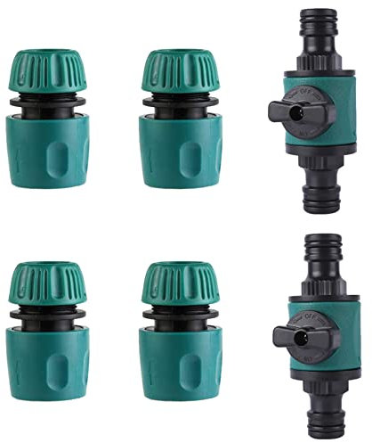Connettore per Tubo da Giardino Raccordo per Tubo con valvola di Regolazione - per Tubo da Giardino in Plastica da 1/2’’ Tubo Flessibile Raccordi Rapidi per Irrigazione e Giardino