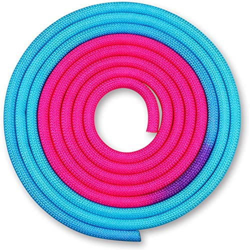 DRUNA Seil für Rhythmische Sportgymnastik Indigo 165 gr. Mehrfarbig 3 m. (Hellblau-Rosa)