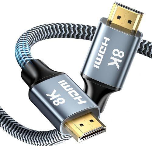 CABNEER 8K HDMI 2.1 Kabel 10m, HDMI Kabel Hoch Geschwindig 48Gbps 8K@60Hz 4K@120Hz 2.2/2.3 für Dolby eARC HDCP HDR, Kompatibel mit HDTV, Laptop etc