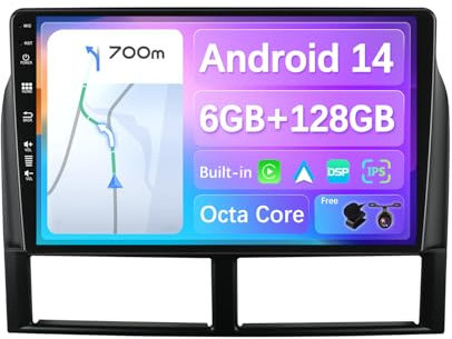BXLIYER - 6G+128G - Android 14 IPS Autoradio Passt für Jeep Grand Cherokee WJ (1998-2004) - Kabellos CarPlay/Android Auto/DSP - Kamera & MIC - 9 Zoll 2 Din - DAB Lenkradsteuerung Fast-Boot 360-Camera