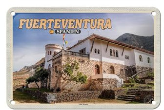 Femer Blechschild Reise 18x12cm Fuerteventura Spanien Villa Winter Schild