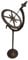 Dehner Sonnenuhr mit Standfuß, frostbeständige Gartendeko aus Gusseisen, 64 x 23.5 x 28.5 cm, dunkelbraun