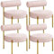 Yaheetech Fauteuil et Chaise de Relaxation de Salon Design Géométrique Élégant Doré Fauteuil d'appoint Bouclé 4/Rose