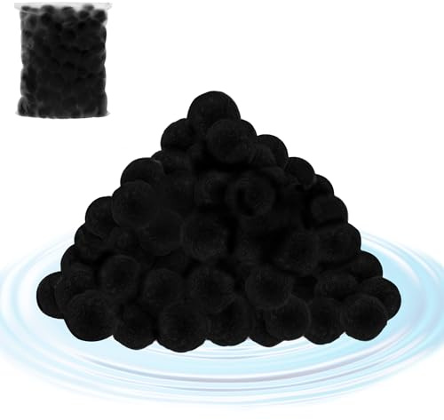PEILU Filterbälle Pool aus Polyethylen Filterballs für Sandfilteranlagen, Aquarium & Schwimmbad Filteranlagen, Jeder 700g Poolfilter Balls Ersatz für 25KG Filtersand oder Quarzsand (Schwarz - 700g)