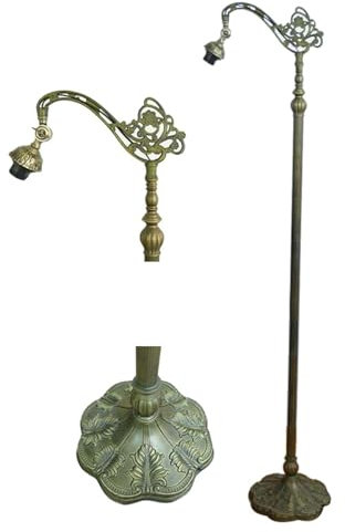 Base de lampadaire de style Tiffany de remplacement uniquement, Support de lampadaire antique, Base d'éclairage sur pied à 1 lampe Pour abat-jour en verre teinté de 12 pouces, 65 pouces de hauteur