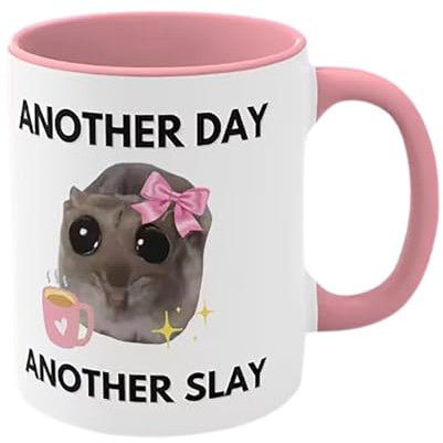 Sad Hamster Mug | I'm Just A Girl Ceramic Mug | 350ml Ceramic Bowtie Mug | Sad Hamster Design Unique Funny Mug that Makes Everyone Laugh | Sad Hamster Meme Coffee Cup Ceramic Hamster Tea Mug