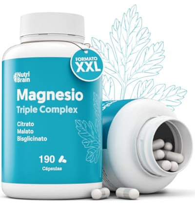 MAGNESIO CITRATO + MALATO + BISGLICINATO | 190 Caps | Dormir Mejor, Mayor Energía y Recuperación Muscular | Máxima Absorción y Biodisponibilidad | Apoyo en la Digestión y Estado Anímico