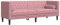 vidaXL Chesterfield Sofa mit Nackenrollen 3-Sitzer, Couch mit Armlehnen Rückenlehne Stützbeine, Polstersofa für Wohnzimmer, Couchgarnitur, Rosa Samt