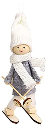 AKTOUR Gatto Tigrato Grigio Sci per Bambini Casa delle Bambole Giocattolo Mini Ciondolo di Natale * 1 pz 44 Gatti Musicale (G, One Size)
