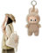 YongSral Labubu Monster Keychain, Labubu Plush Keychain, Labubu Plüsch Schlüsselanhänger, Labubu Kuscheltier, Labubu Plüsch Anhänger, Labubu Plush Doll, Geschenke für Jungen und Mädchen(Khaki)