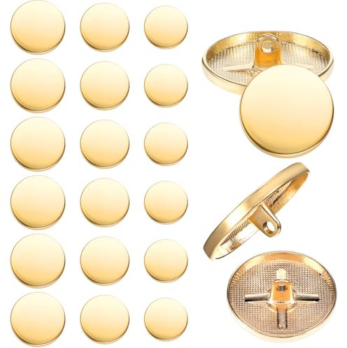 Mabor Knöpfe Gold Metall,18 Stück Goldene Knöpfe für blazer Anzug Goldene Knopf zum Annähen Blazer Vintage Knopf 15mm 20mm 25mm Runde Metallknöpfe Goldeneknöpfe für Anzug Jacke Uniform