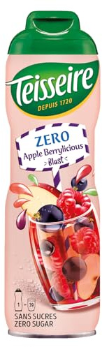 Teisseire Getränke-Sirup Apple-Berry Zero | 600 ml | zuckerfrei | ergibt bis zu 7,8 L fertiges Getränk