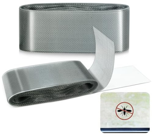 2 Stück Fliegengitter Reparatur Set Selbstklebend 5 cm x 4,5 m | Fliegengitter Reparatur Klebeband Für Fenster & Tür.Fiberglas Fliegengitter Netz In Grau.Fliegengitter Zubehör Gegen Insekten