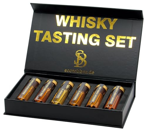 Deluxe Whisky Tasting Set | Scotch Single Malt | 18 Jahre | in edler Geschenkbox mit Magnetverschluss