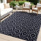 Homaxy Waterproof Outdoor Rug 270 x 360 cm, UV Resistant Reversible Plastic Straw Garden Rug, Portable Easy Cleaning Carpet for Patio, Camping, Balcony, Picnic, Black & Grey