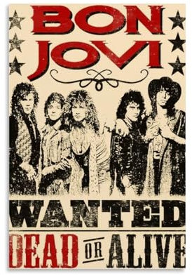 HUERIER Bon Jovi Poster für Zimmer, ästhetische Leinwand, Wandkunst, Dekor, Raumleinwand, künstlerisches Schlafzimmer-Poster, 30 x 45 cm, ungerahmter Stil