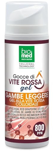 Gocce di Vite Rossa Gel Gambe Leggere 150ml – Sollievo Immediato per Gambe Stanche – Formula Ultra Concentrata 800ppm – Assorbimento Rapido – Senza Residui