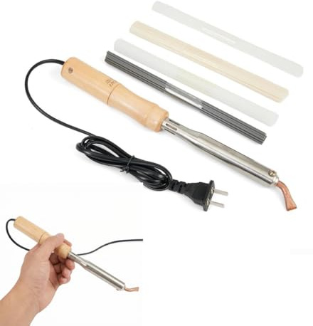 LUCKCDUO Plastic Welding Kit, Plastic Repair Kit, 75 Watt Soldering Iron with TPO, TEO and PP Repair Rods and Mesh for Auto Bumper Repair and Multipurpose Welding, Auto Body Plastic Fix
