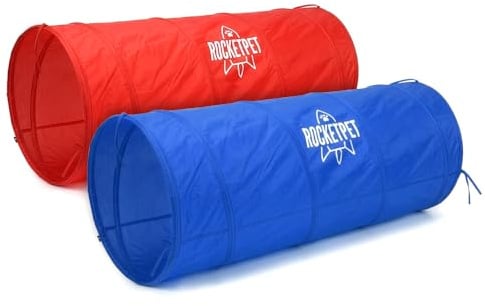 ROCKETPET Dog Agility Tunnel Set- Durable Puppy & Dog Training Tunnels with Pegs and Carry Bag for Garden Outdoor & Indoor Use