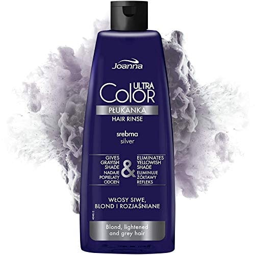 Joanna Ultra Color - Silberne Farbspülung für Blondes und Helles Haar - Aschgrauer Farbton - Natürlicher Glanz - Beseitigt Gelbstich in Haar - Hellt das Haar auf und Revitalisiert es - 150 ml