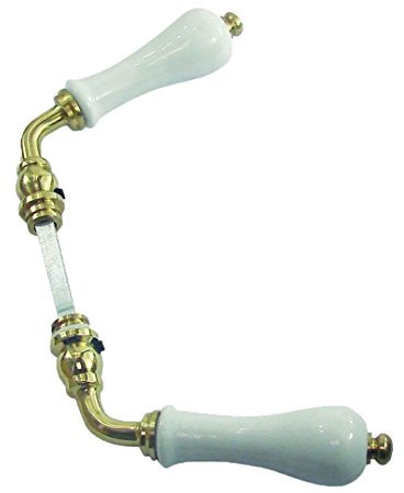 Béquille double POIRE 250157 porcelaine blanche/laiton poli