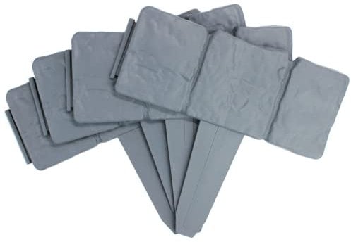 5M Grey Stone Effect Lawn Edging | Plant Bordering | Cobblestone Garden Border | Flower Bed & Grass | 20 Pieces | Pukkr