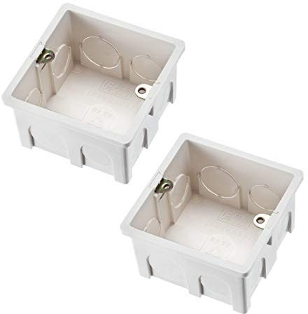 uxcell Wall Switch Box Electrical Outlet Flush Mount 86 Type Single Gang White 2pcs