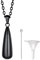 PROSTEEL Wassertropfen Anhänger Halskette Engelsflügel Andenken Urne 50+5cm Rolokette schwarz Edelstahl Damen Herren Erinnerung Schmuck Accessoire für Kremation Asche