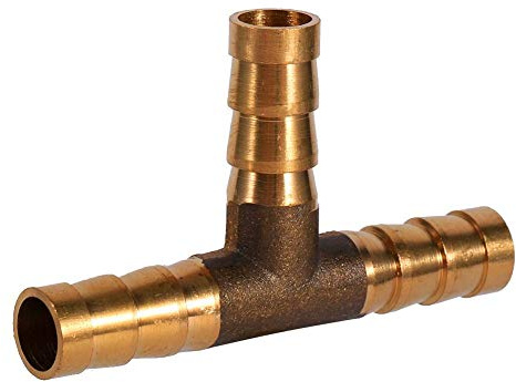 T Piece 3 Way Fuel Hose Joiner, Brass T Piece 3 Way Fuel Hose Joiner Connector Replacement for Compressed Air Oil Gas Pipe (8mm)