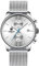 GOLDEN HOUR Orologi da polso da uomo, alla moda, sportivi, analogici, al quarzo, in acciaio inox, impermeabile, cronografo, data automatica, lancette blu/rosso/oro Argento Bianco