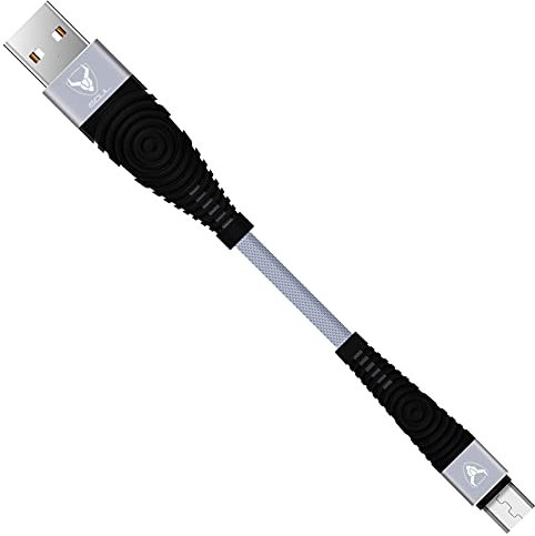 iSOUL Micro USB Cable [Heavy Duty] Nylon Braided Data Sync Fast Charger Charging Cable Lead Cord Compatible with Samsung, Nexus, Huawei, Sony, Android Smartphone, LG, HTC, PS4 and More (15cm, Grey)