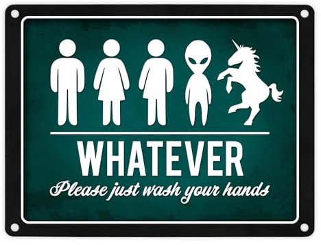 Just wash your hands Metallschild Toilette WC Klo Hände Hygiene waschen Einhorn