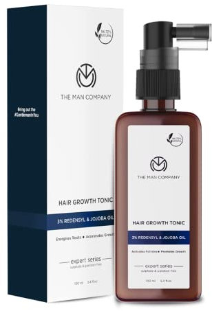 The Man Company Hair Growth Vitalizer Tonic with 3% Redensyl, Jojoba & Onion Oil, Dht Blocker, Promotes Strength, Volume, Controls Hair Fall & Breakage, Energizes Hair Roots, 100Ml