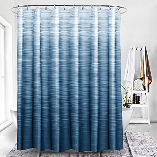 Xlabor Farbverlauf Duschvorhang 240x200cm Wasserdicht Anti-Schimmel Stoff für Badezimmer blau 180x200cm