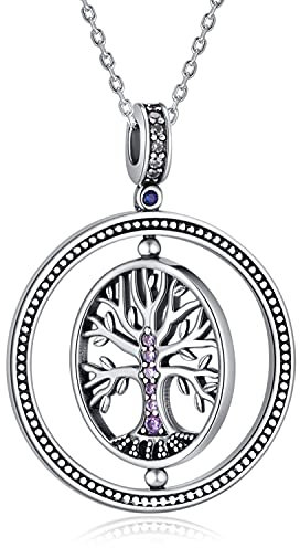 kanisee Collana Donna Albero Della Vita Gioielli Donna in Argento 925, Idee Regalo Originale per Donna Mamma Compleanno Anniversario Festa Della Mamma San Valentino Regali Natale